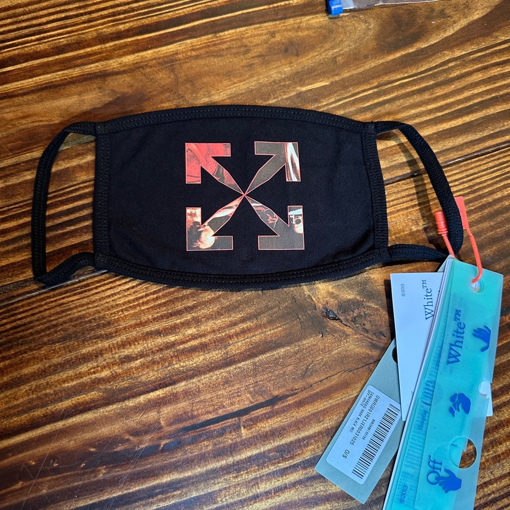 Off-White Black Mask with Red Iconic Design